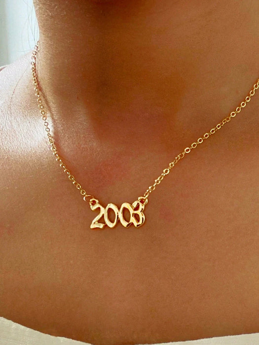 1 pieza Collar con colgante de moda de cumpleaños número 2003 - Quierox - Tienda Online