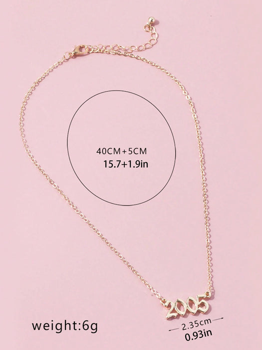 1 pieza Collar con colgante de moda de cumpleaños número 2003 - Quierox - Tienda Online