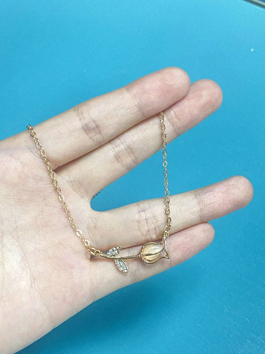 1 Pieza Collar De Tulipán De Lujo De Alta Gama, De Diamantes De Imitación - Quierox - Tienda Online