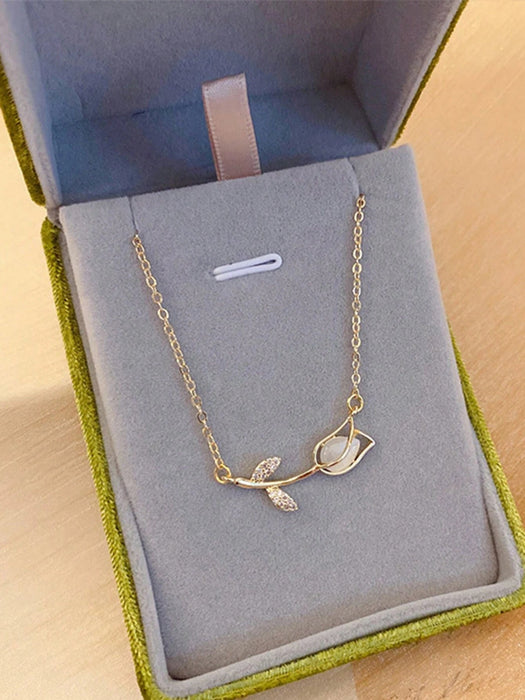 1 Pieza Collar De Tulipán De Lujo De Alta Gama, De Diamantes De Imitación - Quierox - Tienda Online