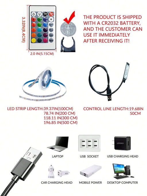 1 Pieza de 1M - 30M Tira de luces LED de ABS con cambio de color - Quierox - Tienda Online