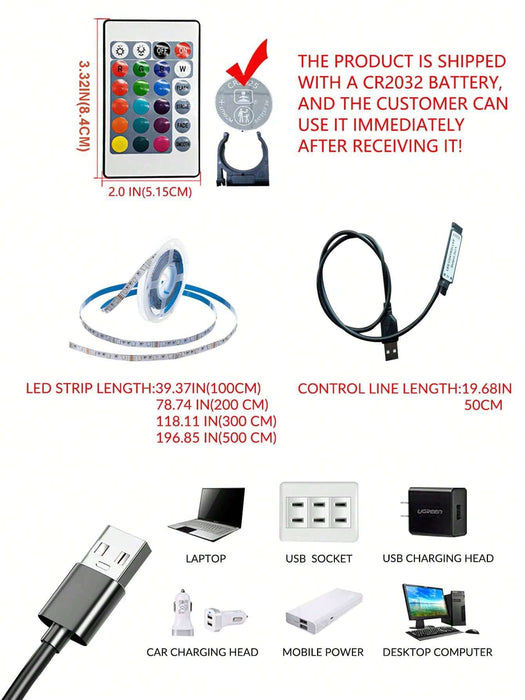 1 Pieza de 1M - 30M Tira de luces LED de ABS con cambio de color - Quierox - Tienda Online