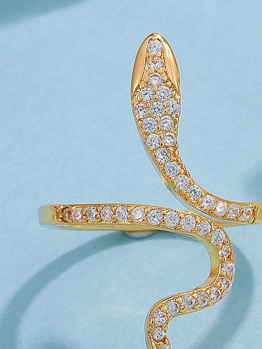 1 pieza de anillo con diseño de serpiente, joyería de cobre - Quierox - Tienda Online