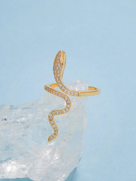 1 pieza de anillo con diseño de serpiente, joyería de cobre - Quierox - Tienda Online
