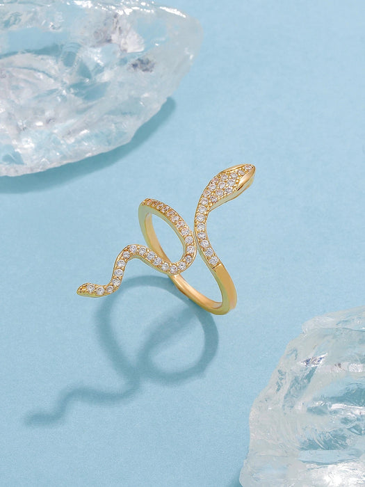 1 pieza de anillo con diseño de serpiente, joyería de cobre - Quierox - Tienda Online