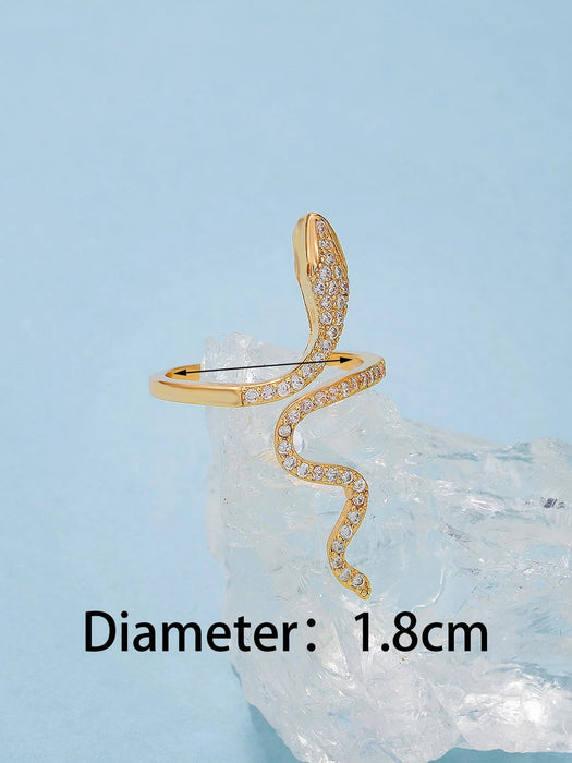 1 pieza de anillo con diseño de serpiente, joyería de cobre - Quierox - Tienda Online