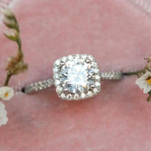 1 pieza de anillo de bolsa cuadrado de lujo de moissanita - Quierox - Tienda Online