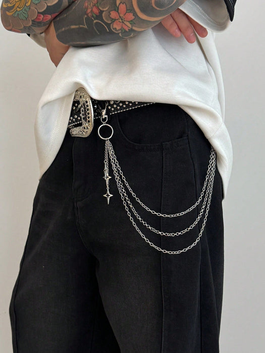 1 Pieza de Cadena con colgante de estrella multicapa para pantalones - Quierox - Tienda Online