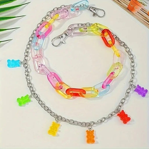 1 pieza de cadena de cintura colorida inspirada en el estilo vintage con broches de oso - Quierox - Tienda Online