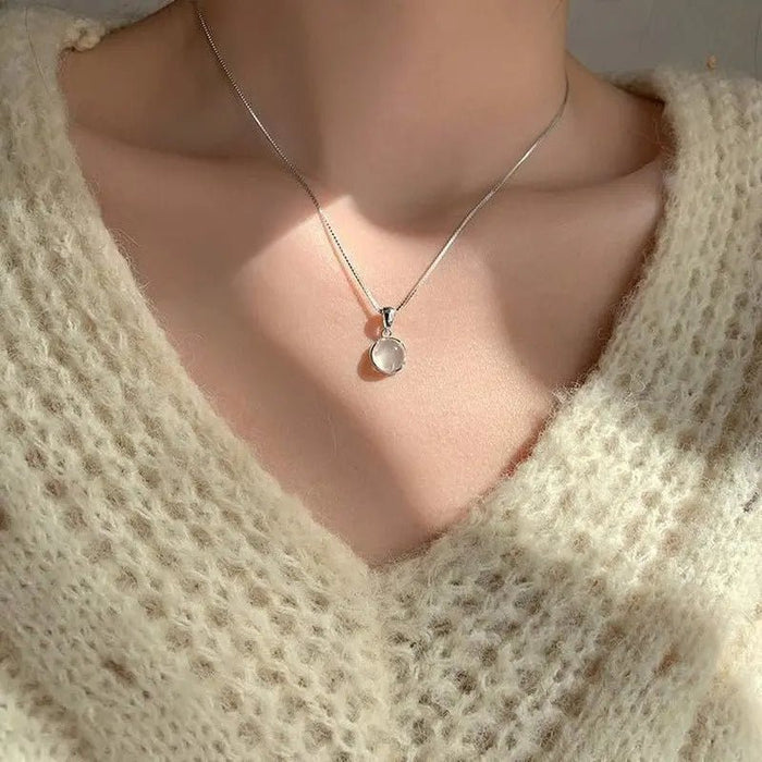 1 Pieza De Collar Colgante De Piedra Lunar Blanca - Quierox - Tienda Online