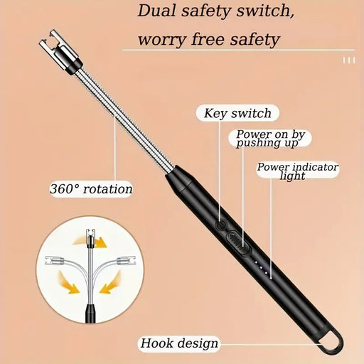 1 pieza de encendedor electrónico recargable por USB AXOTEN con diseño de manguera de acero sin costuras - Quierox - Tienda Online