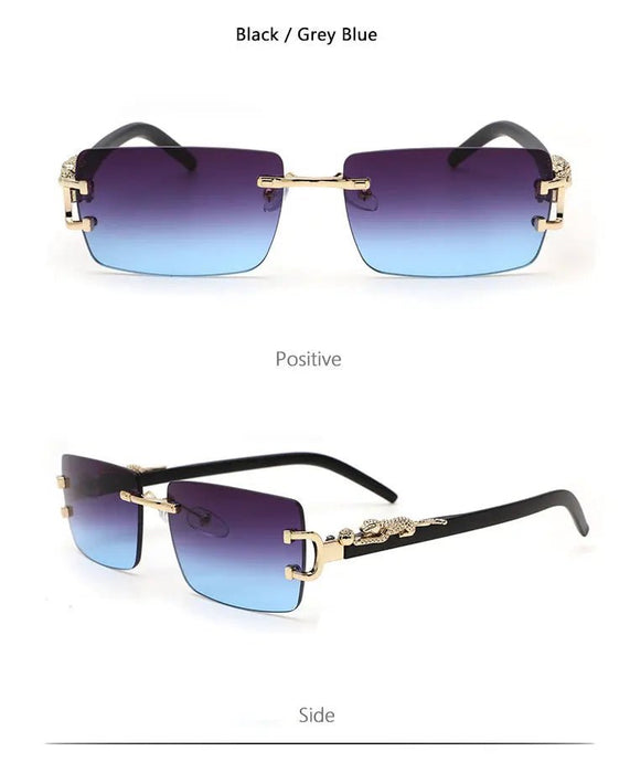 1 pieza de gafas de sol rectangulares personalizadas sin marco de moda para la vida diaria. - Quierox - Tienda Online