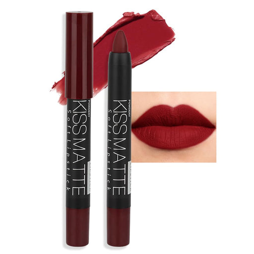 1 pieza de lápiz labial rojo oscuro intenso mate y lápiz delineador de labios para mujeres - Quierox - Tienda Online