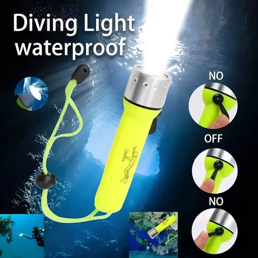 1 pieza de linterna de buceo LED IP68, luz de buceo portátil y multifuncional para viajes de emergencia - Quierox - Tienda Online