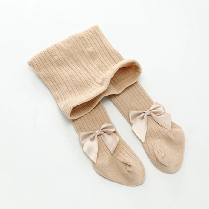 1 pieza de medias para niñas, pantimedias gruesas con nudo de lazo para otoño e invierno - Quierox - Tienda Online