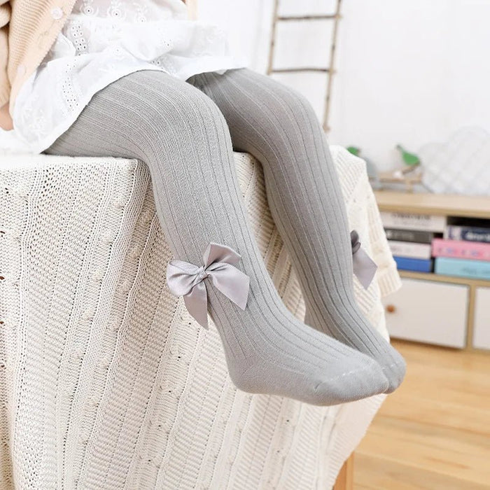 1 pieza de medias para niñas, pantimedias gruesas con nudo de lazo para otoño e invierno - Quierox - Tienda Online