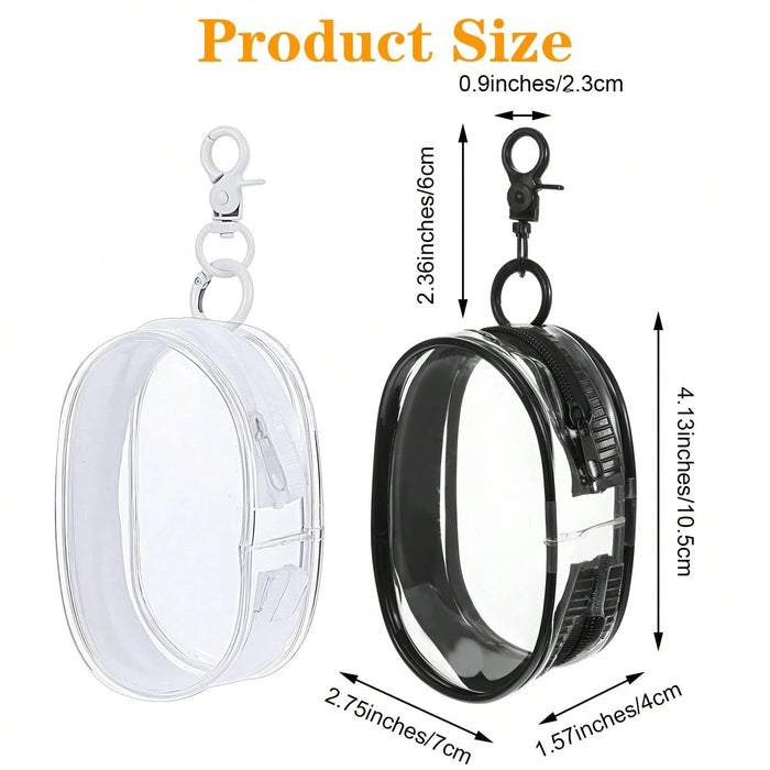 1 pieza de minibolsita transparente portátil, bonita, informal y ovalada, con llavero - Quierox - Tienda Online