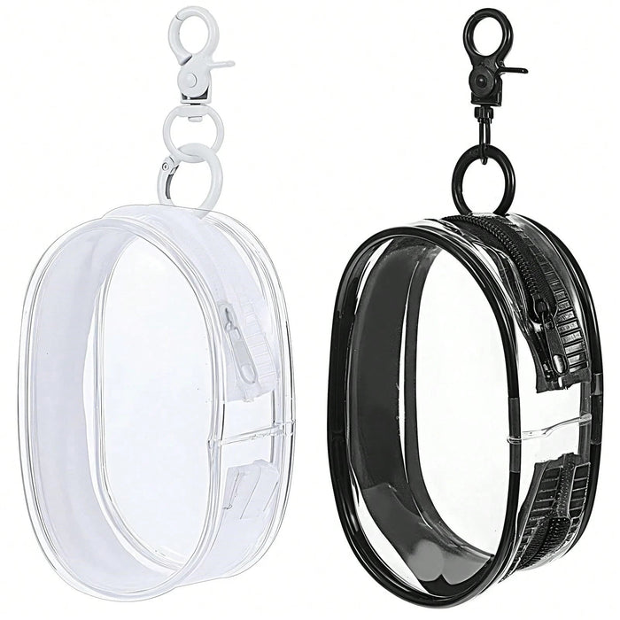 1 pieza de minibolsita transparente portátil, bonita, informal y ovalada, con llavero - Quierox - Tienda Online