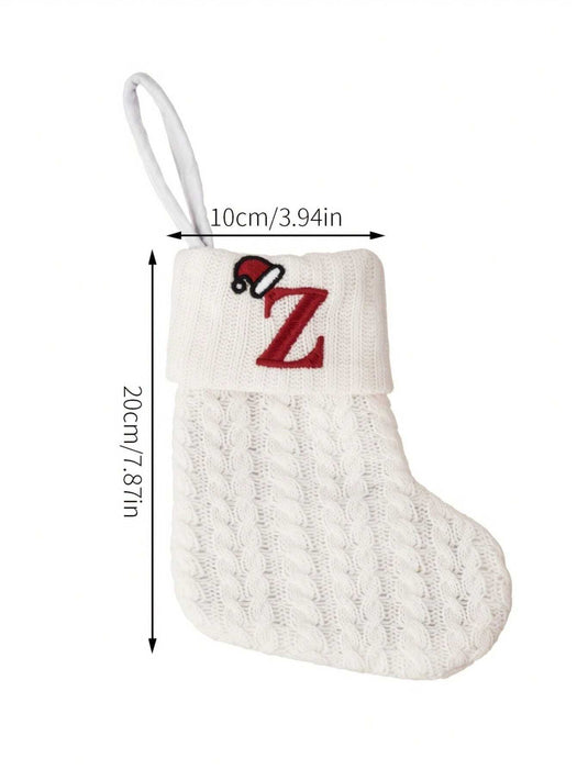 1 pieza Decoración colgante Navidad tejido blanco alfabeto Medias - Quierox - Tienda Online