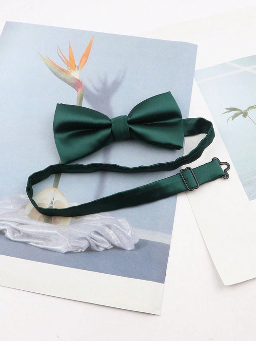 1 Pieza Elegante corbatin Brillante De Un Solo Color Para Hombre Adecuada Para Bodas - Quierox - Tienda Online