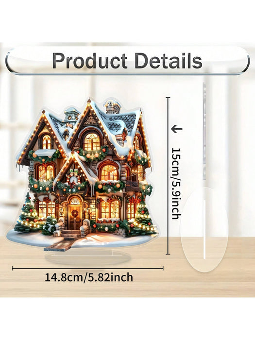 1 pieza Encantadora casa de jengibre de acrílico para decoración navideña - Quierox - Tienda Online
