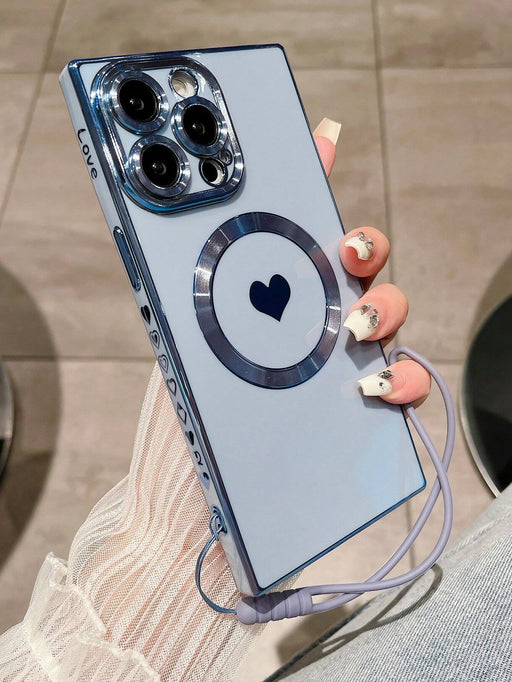 1 pieza funda para teléfono galvanizado, con imán en forma de pupila, diseño de corazón - Quierox - Tienda Online