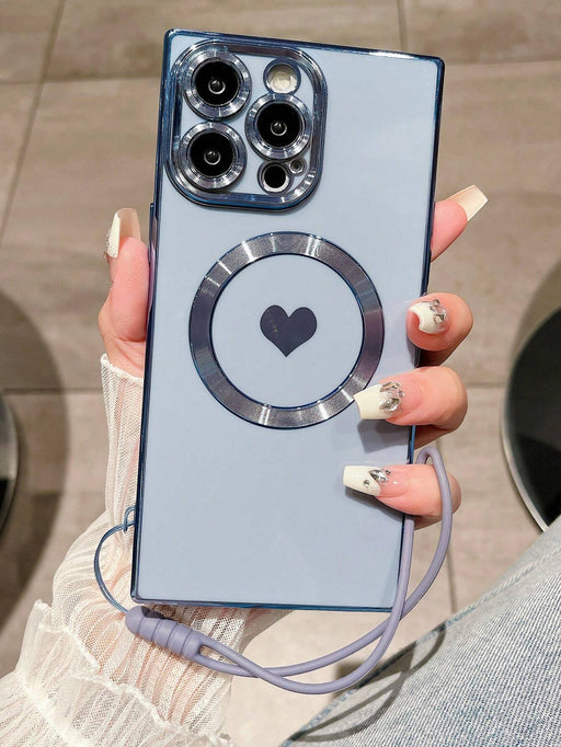 1 pieza funda para teléfono galvanizado, con imán en forma de pupila, diseño de corazón - Quierox - Tienda Online