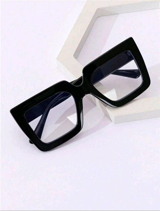1 pieza Gafas cuadradas de mujer con marco de plástico oversize, patas anchas - Quierox - Tienda Online