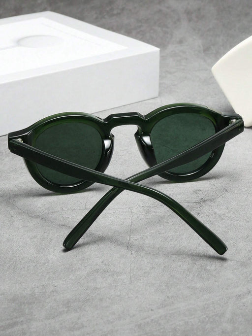 1 pieza Gafas de moda con montura redonda vintage, unisex, simples y elegantes - Quierox - Tienda Online