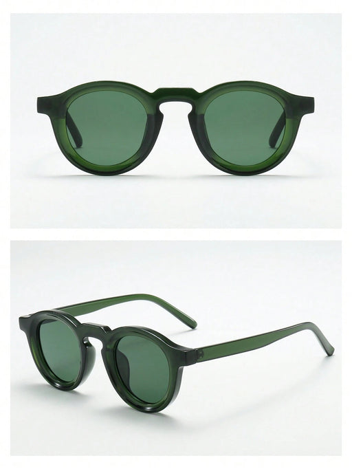 1 pieza Gafas de moda con montura redonda vintage, unisex, simples y elegantes - Quierox - Tienda Online