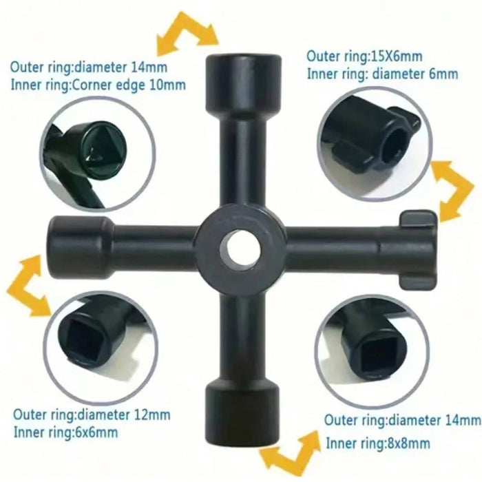 1 pieza Llave de acero al alto carbono multifuncional, adecuada para gabinetes eléctricos - Quierox - Tienda Online