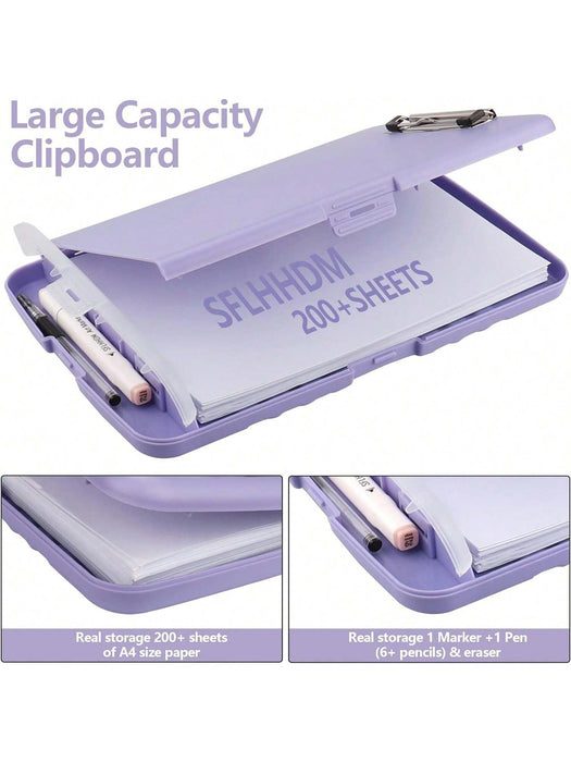 1 Pieza Portapapeles Con Almacenamiento, Clip De Hoja Suelta Tamaño - Quierox - Tienda Online