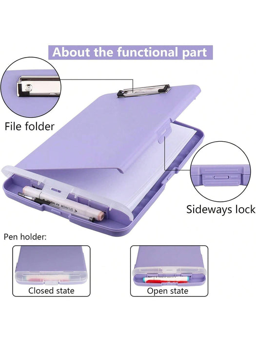 1 Pieza Portapapeles Con Almacenamiento, Clip De Hoja Suelta Tamaño - Quierox - Tienda Online