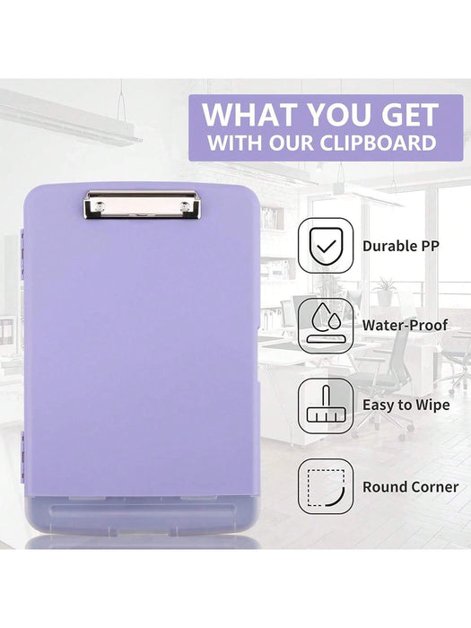 1 Pieza Portapapeles Con Almacenamiento, Clip De Hoja Suelta Tamaño - Quierox - Tienda Online