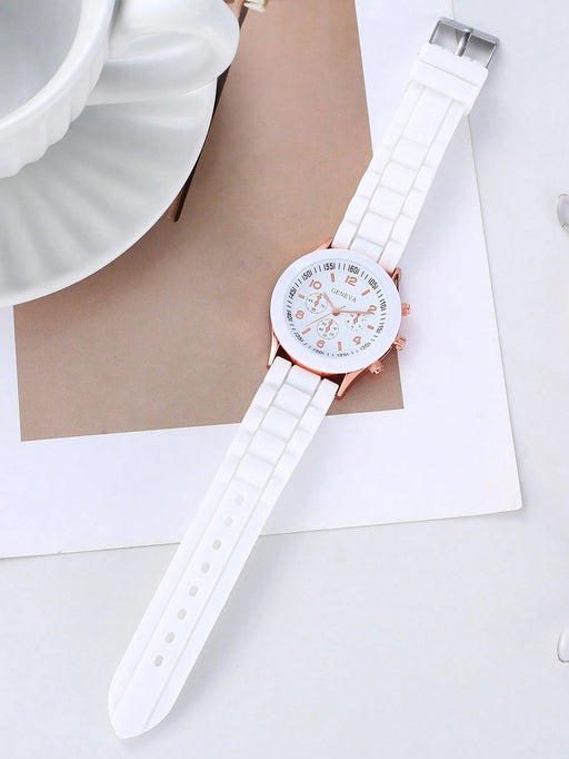 1 Pieza Reloj De Cuarzo Elegante Con Esfera Blanca Para Mujer - Quierox - Tienda Online