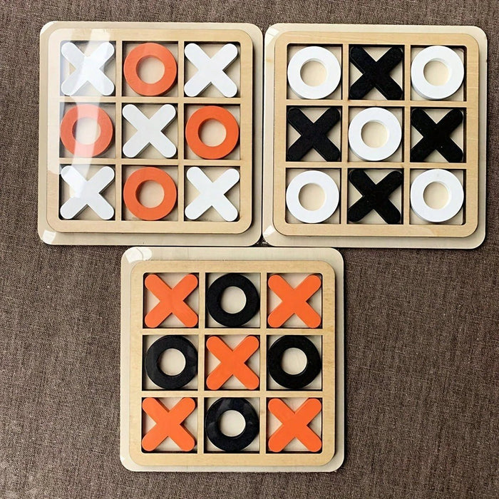 1 pieza Tablero de juego de tres en raya de madera - Diversión estratégica - Quierox - Tienda Online