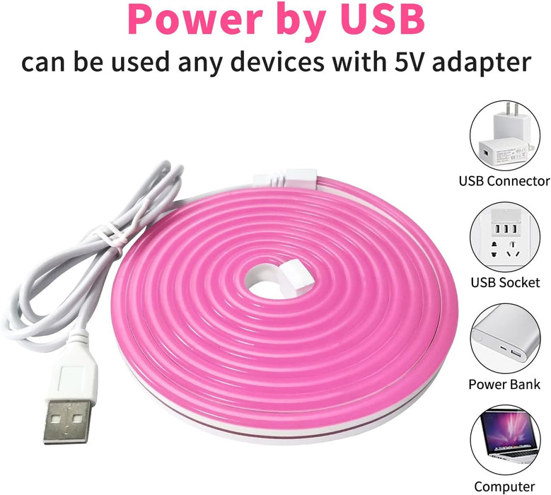 1 Pieza, Tira De Luz LED De Neón En Rojo, Con Interruptor 501, Ideal Para Espejos - Quierox - Tienda Online