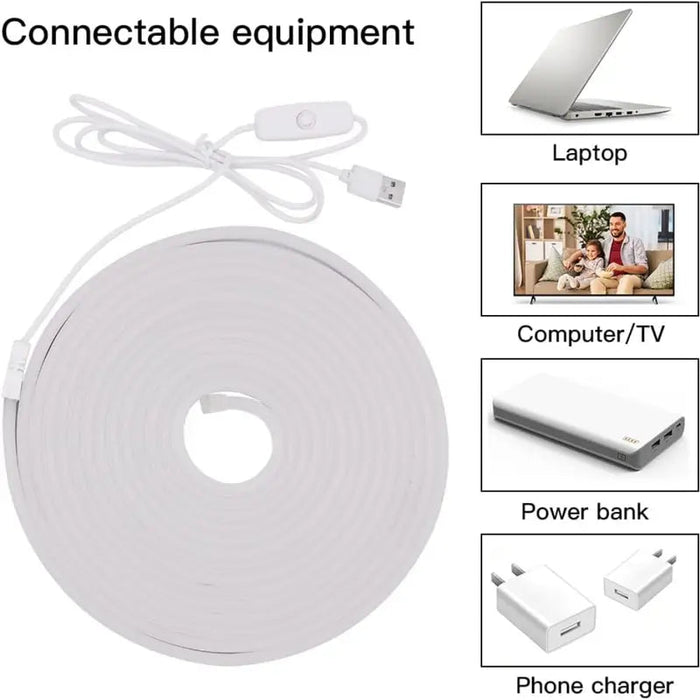 1 Pieza, Tira De Luz LED De Neón En Rojo, Con Interruptor 501, Ideal Para Espejos - Quierox - Tienda Online