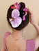 1 pinza para el pelo con diseño de orquídea flocada con perlas de imitación - Quierox - Tienda Online