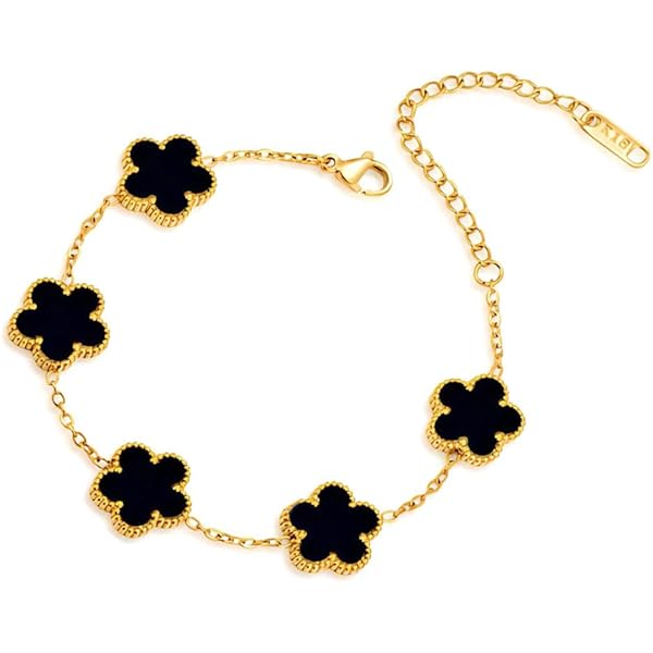 1 Pulsera de Trébol de 5 Hojas de Acero Inoxidable para Mujer, Flor de Cinco Pétalos - Quierox - Tienda Online