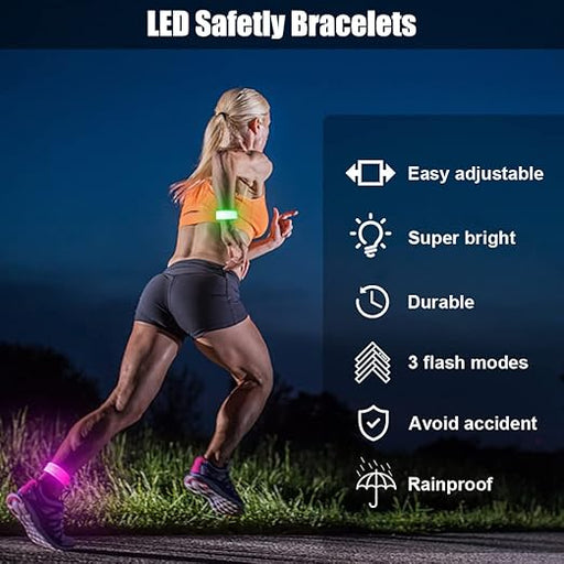 1 Pulsera LED Dilabnda, brazalete de alta visibilidad para muñeca/tobillo, ideales para correr - Quierox - Tienda Online