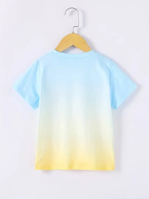 1 pza.camisetas de manga corta con estampado de flores degradado - Quierox - Tienda Online