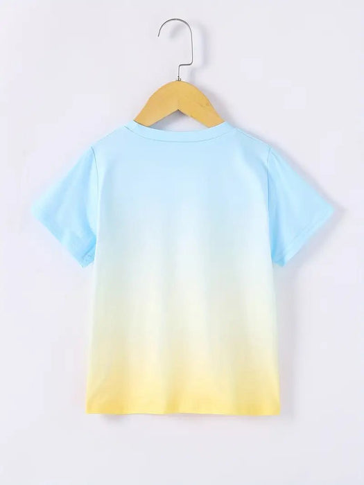 1 pza.camisetas de manga corta con estampado de flores degradado - Quierox - Tienda Online