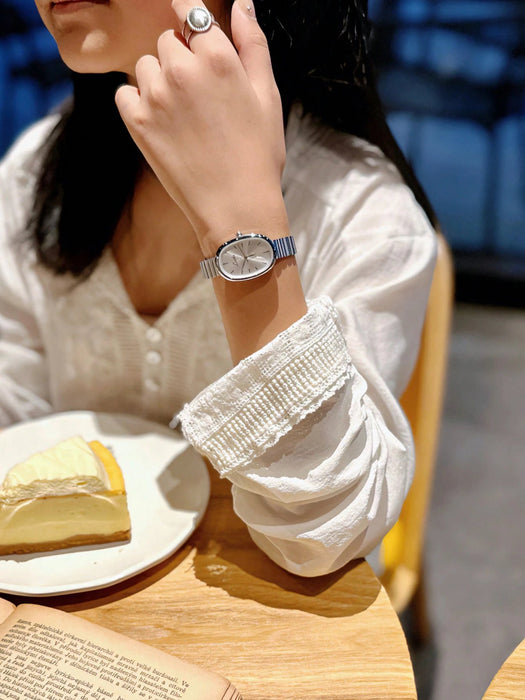1 reloj de pulsera plateado para mujer, de lujo y elegancia sencilla. - Quierox - Tienda Online
