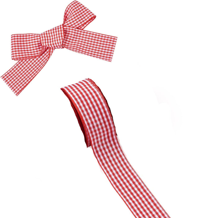 1 rollo de cinta de cuadros rojos de Navidad, cinta de para decoración de árbol de Navidad - Quierox - Tienda Online