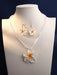 1 set de collar y aretes con diseño de flor en estilo elegante y dulce para mujer - Quierox - Tienda Online
