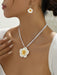 1 set de collar y aretes con diseño de flor en estilo elegante y dulce para mujer - Quierox - Tienda Online