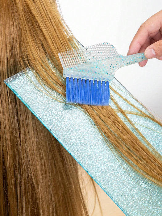 1 Tabla de teñido transparente con brillos, tabla de mechas, teñido con aceite horneado - Quierox - Tienda Online