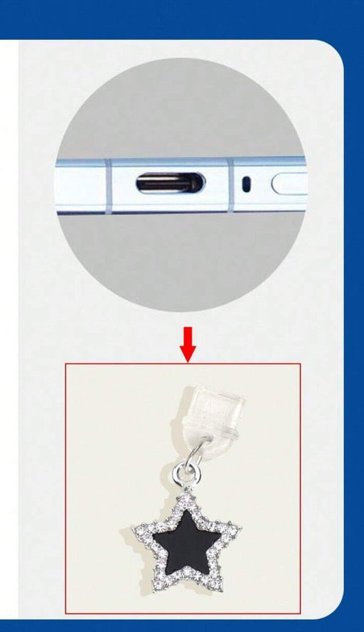 1 tapón antipolvo con forma de estrella con diamantes de imitación incrustados Tipo C - Quierox - Tienda Online