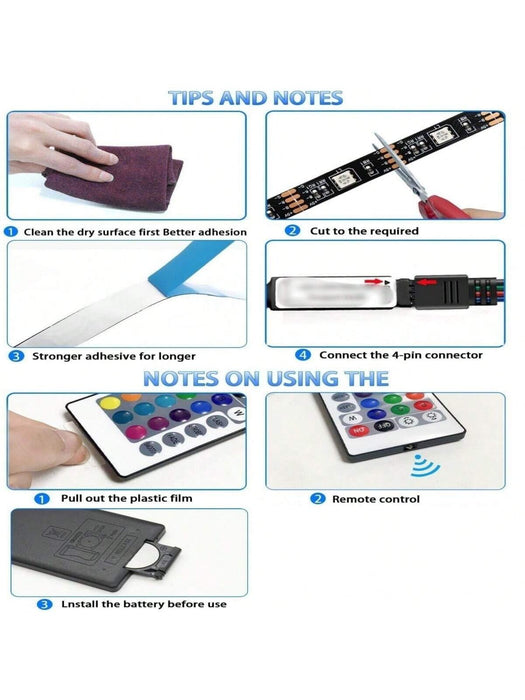 1 tira de luz LED de 10M, control remoto USB de 24 teclas - Quierox - Tienda Online